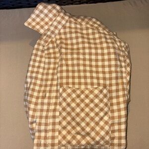 H&M Tan and Cream Plaid Shirt